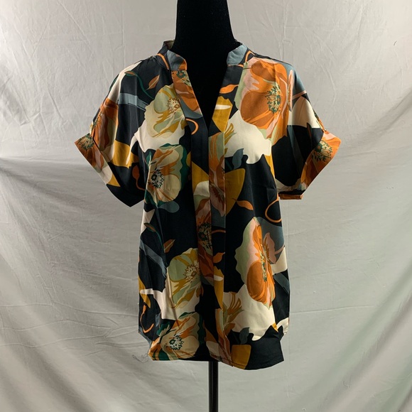 Floral Print Batwing Sleeve Blouse - Picture 6 of 6